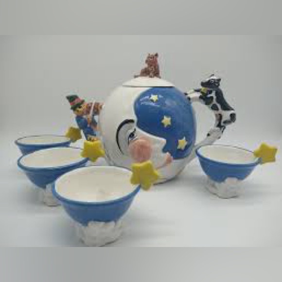 Department 56 Other - New vintage Storybook Hey Diddle Diddle Blue Box teapot and cups
